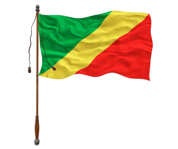 Zdjęcie flaga narodowa kongo brazzaville tło z flagą kongo brazzaville