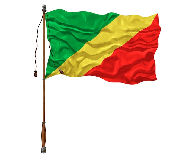 Flaga narodowa Kongo brazzaville Tło z flagą Kongo brazzaville