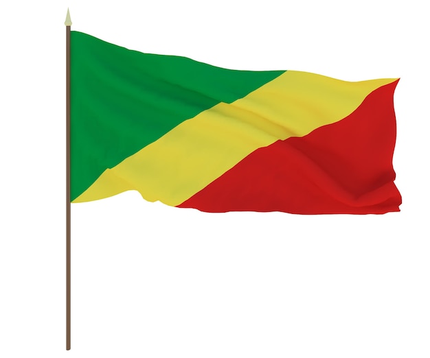 Flaga narodowa Kongo brazzaville Tło z flagą Kongo brazzaville