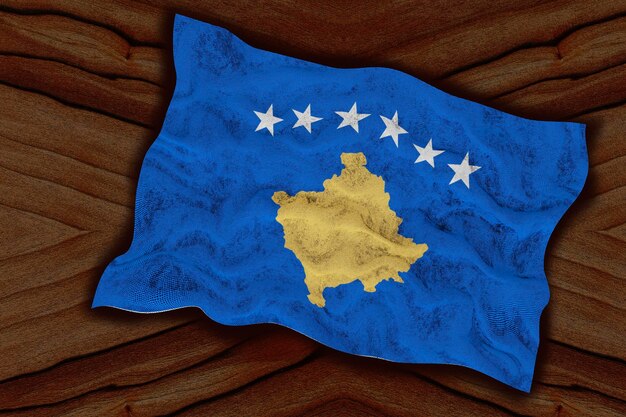 Flaga narodowa Kosowa Tło z flagą Kosowa