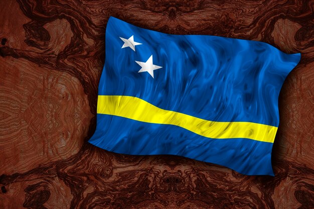 Zdjęcie flaga narodowa kuracao tło z flagą kuracao