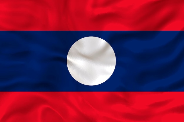 Flaga narodowa Laosu Tło z flagą Laosu