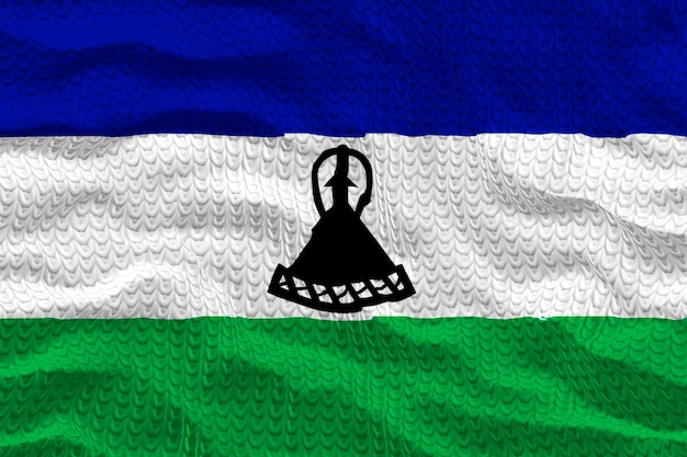 Flaga narodowa Lesotho Tło z flagą Lesotho