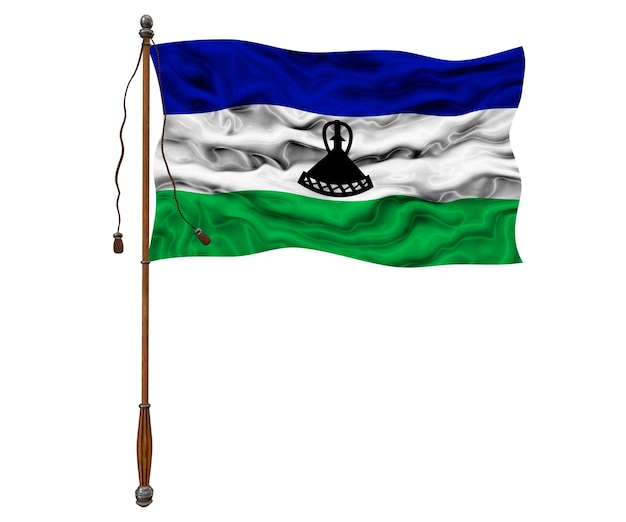 Zdjęcie flaga narodowa lesotho tło z flagą lesotho