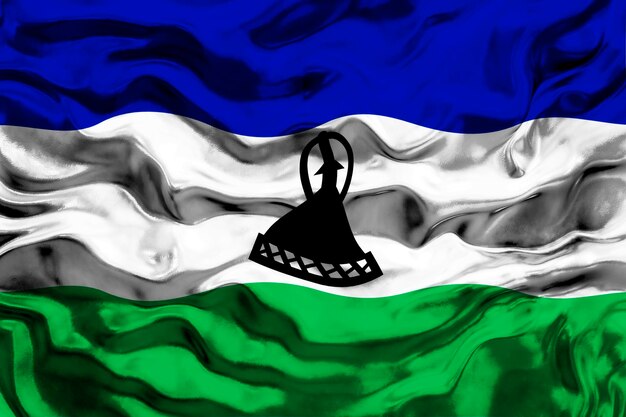 Flaga narodowa Lesotho Tło z flagą Lesotho