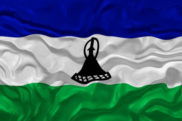 Flaga narodowa Lesotho Tło z flagą Lesotho