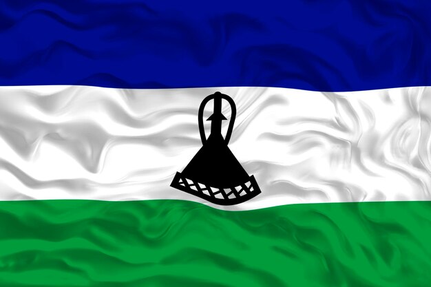 Zdjęcie flaga narodowa lesotho tło z flagą lesotho