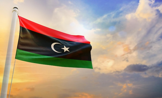 Flaga narodowa libii, izolowana flaga 3d,