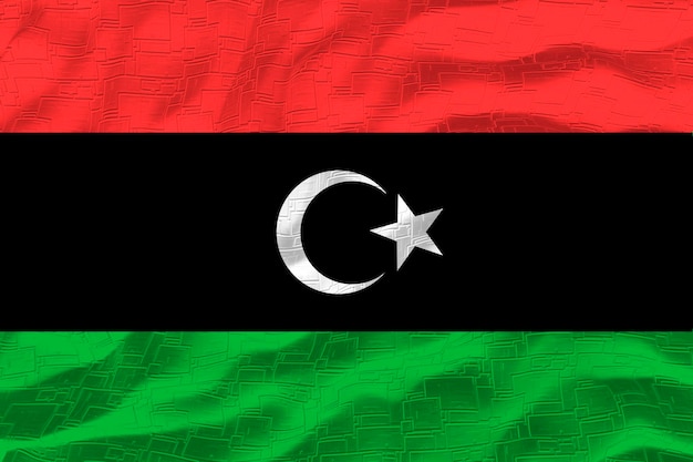 Flaga narodowa Libii Tło z flagą Libii