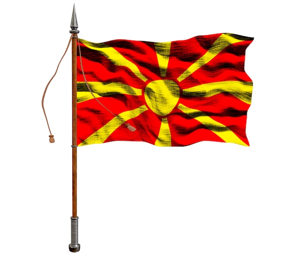 Flaga narodowa Macedonii Tło z flagą Macedonii