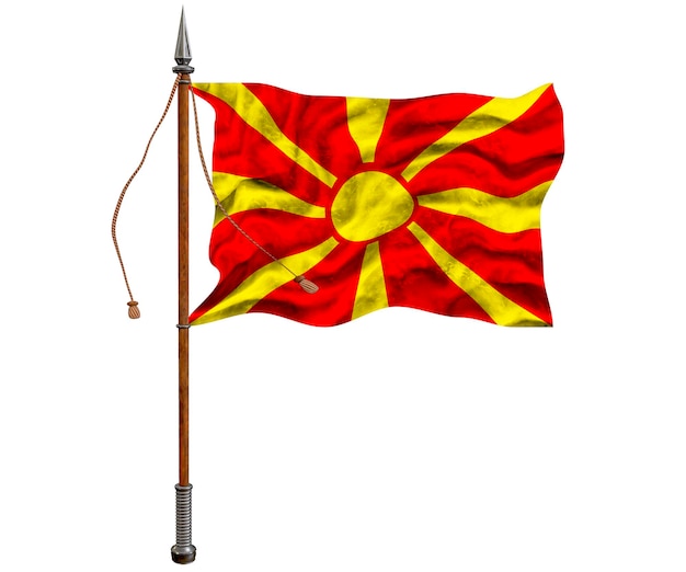 Flaga narodowa Macedonii Tło z flagą Macedonii