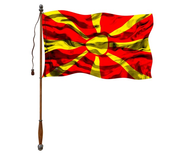 Flaga narodowa Macedonii Tło z flagą Macedonii