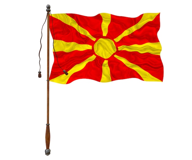 Flaga narodowa Macedonii Tło z flagą Macedonii