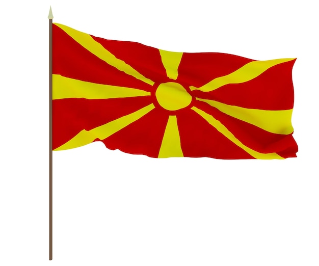 Zdjęcie flaga narodowa macedonii tło z flagą macedonii