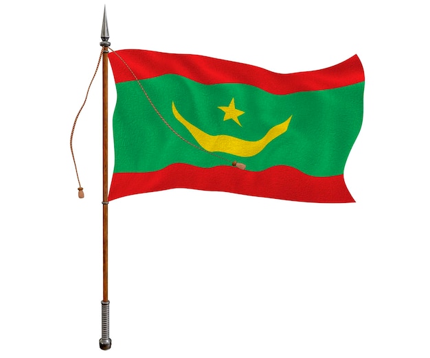 Flaga narodowa Mauretanii Tło z flagą Mauretanii