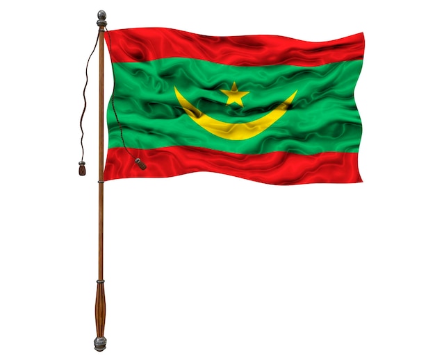 Flaga narodowa Mauretanii Tło z flagą Mauretanii