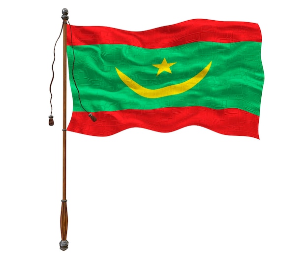 Flaga narodowa Mauretanii Tło z flagą Mauretanii