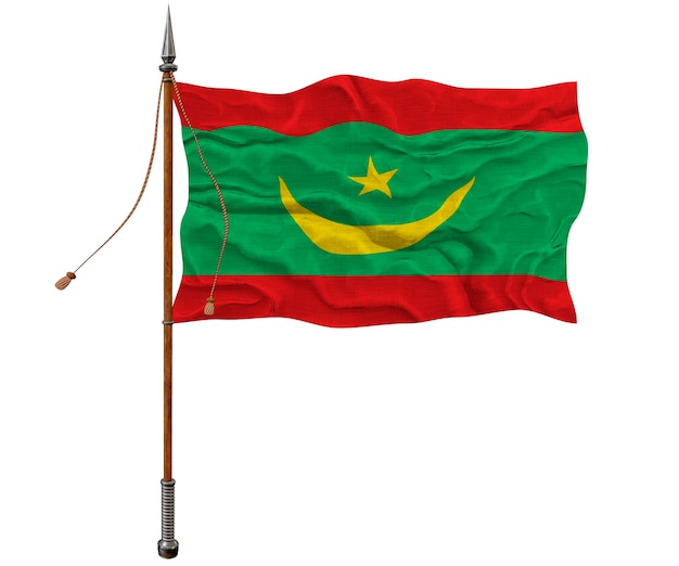 Flaga narodowa Mauretanii Tło z flagą Mauretanii