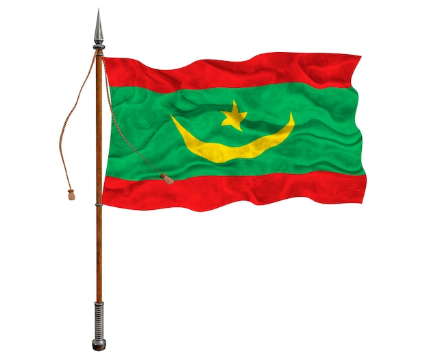 Flaga narodowa Mauretanii Tło z flagą Mauretanii