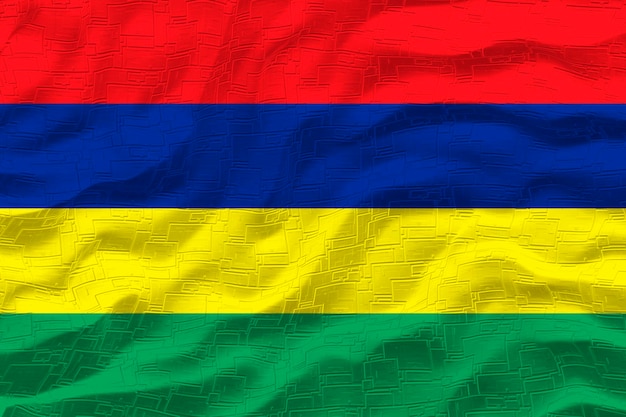 Flaga narodowa Mauritiusa Tło z flagą Mauritiusa