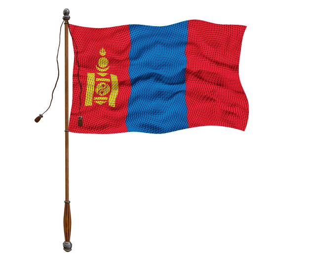 Flaga narodowa Mongolii Tło z flagą Mongolii
