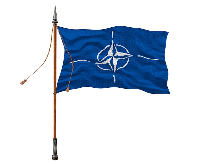 Zdjęcie flaga narodowa nato tło z flagą nato