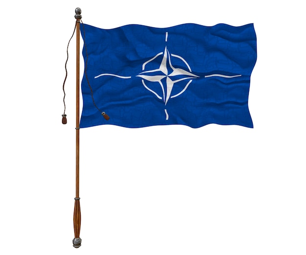 Zdjęcie flaga narodowa nato tło z flagą nato