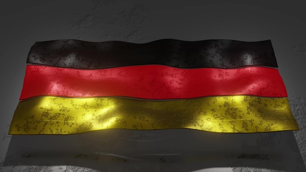 Flaga narodowa Niemiec czarna czerwona żółta paski metaliczny materiał machający na wietrze