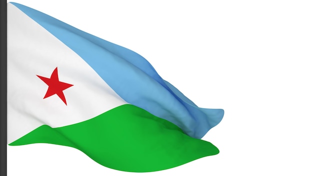 Flaga narodowa obraz w tlewiatr dmuchanie flagiRenderowanie 3dFlaga Dżibuti