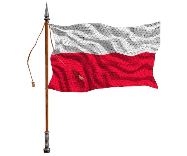 Zdjęcie flaga narodowa polski tło z flagą polski