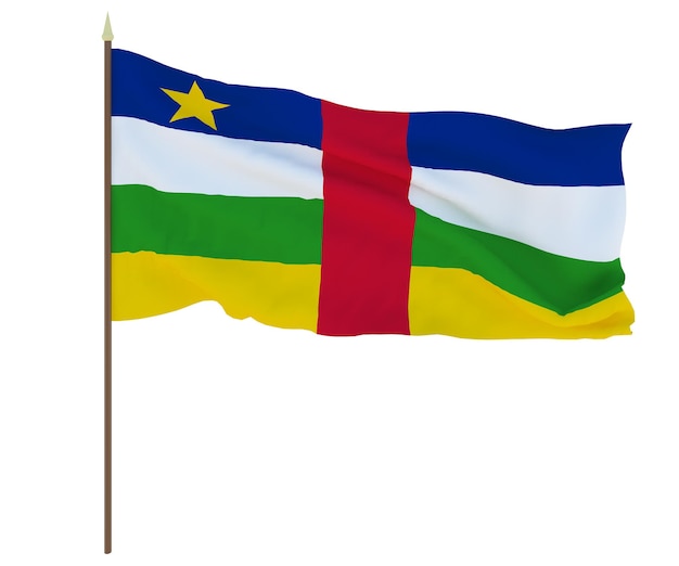 Flaga narodowa Republiki Środkowoafrykańskiej Tło z flagą Republiki Środkowoafrykańskiej