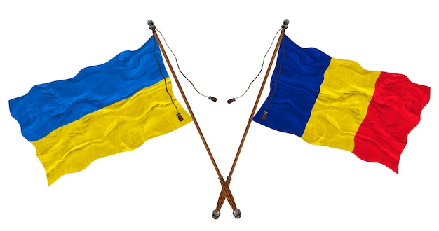 Flaga narodowa Rumunii i Ukrainy Tło dla projektantów