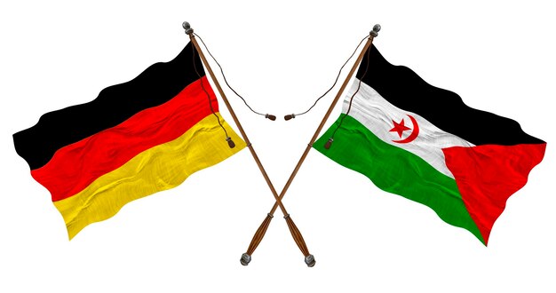 Flaga narodowa Saharyjskiej Arabskiej Republiki Demokratycznej i Niemiec Tło dla projektantów