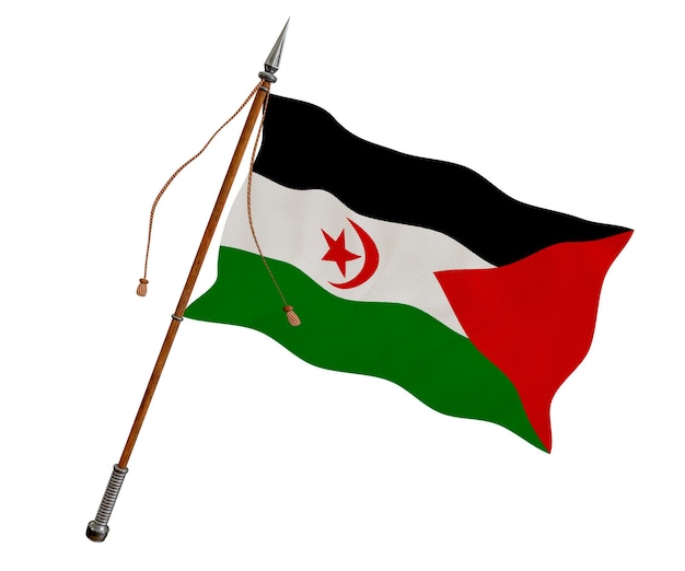 Flaga narodowa Sahrawi Arabskiej Republiki Demokratycznej Tło z flagą Saharyjskiej Arabskiej Republiki Demokratycznej