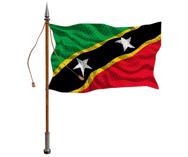 Flaga narodowa Saint Kitts i Nevis Tło z flagą Saint Kitts i Nevis