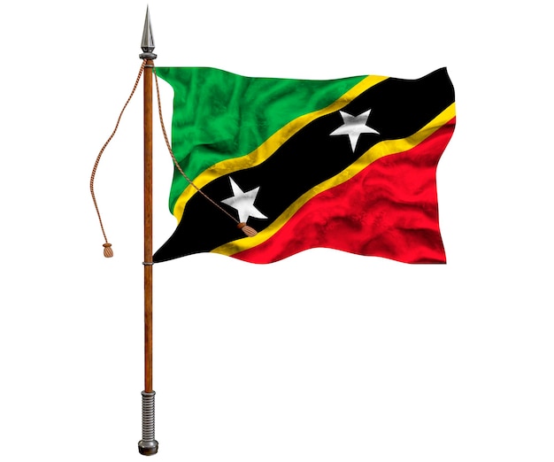 Flaga narodowa Saint Kitts i Nevis Tło z flagą Saint Kitts i Nevis