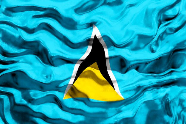 Flaga narodowa Saint Lucia Tło z flagą Saint Lucia