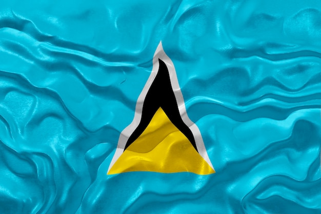 Zdjęcie flaga narodowa saint lucia tło z flagą saint lucia