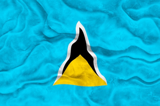 Flaga narodowa Saint Lucia Tło z flagą Saint Lucia