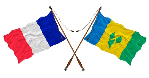 Flaga narodowa Saint Vincent i Francji Tło dla projektantów