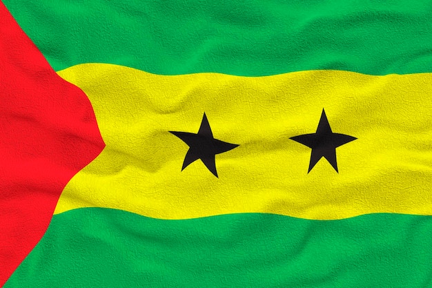 Flaga narodowa Sao Tome i Principe Tło z flagą Sao Tome i Principe