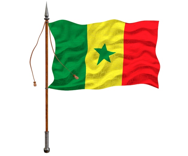 Flaga narodowa Senegalu Tło z flagą Senegalu