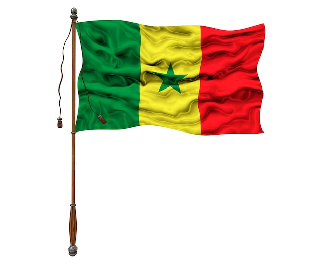 Flaga narodowa Senegalu Tło z flagą Senegalu