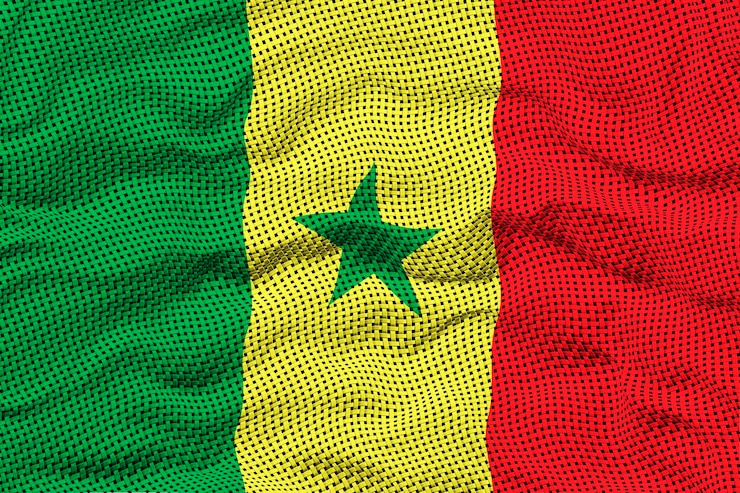 Zdjęcie flaga narodowa senegalu tło z flagą senegalu