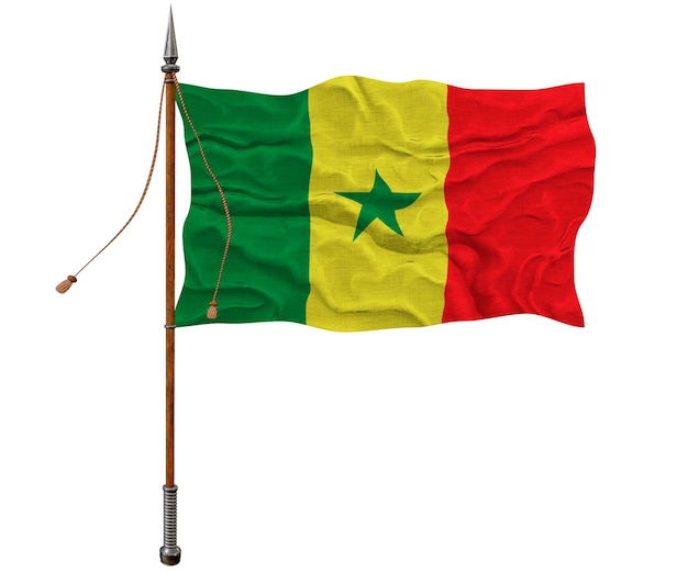 Flaga narodowa Senegalu Tło z flagą Senegalu