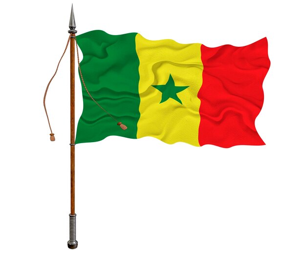 Flaga narodowa Senegalu Tło z flagą Senegalu