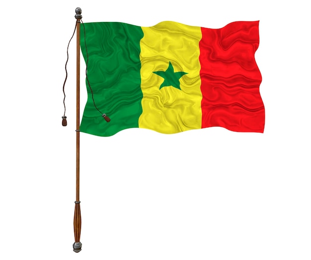 Flaga narodowa Senegalu Tło z flagą Senegalu