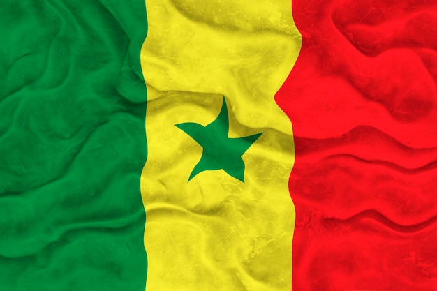 Flaga narodowa Senegalu Tło z flagą Senegalu