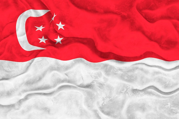 Flaga narodowa Singapuru Tło z flagą Singapuru
