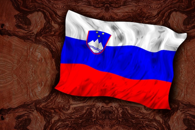 Flaga narodowa Słowenii Tło z flagą Słowenii